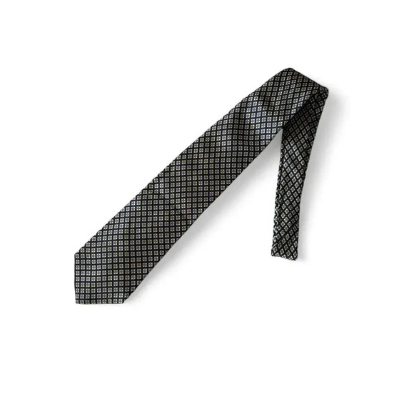 Angelo Bosani Neck Tie Navy Blue Patterned 100% Silk Luxury Minimal - Picture 7 of 7